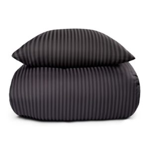 Dobbelt sengetøj i 100% Bomuldssatin - 200x220 cm - Mørkegråt ensfarvet sengesæt - Borg Living sengelinned