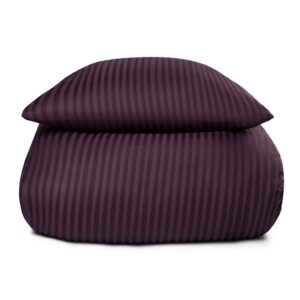 Dobbeltdyne sengetøj 200x220 cm - Lilla stribet sengetøj - 100% Bomuldssatin - Borg Living sengesæt