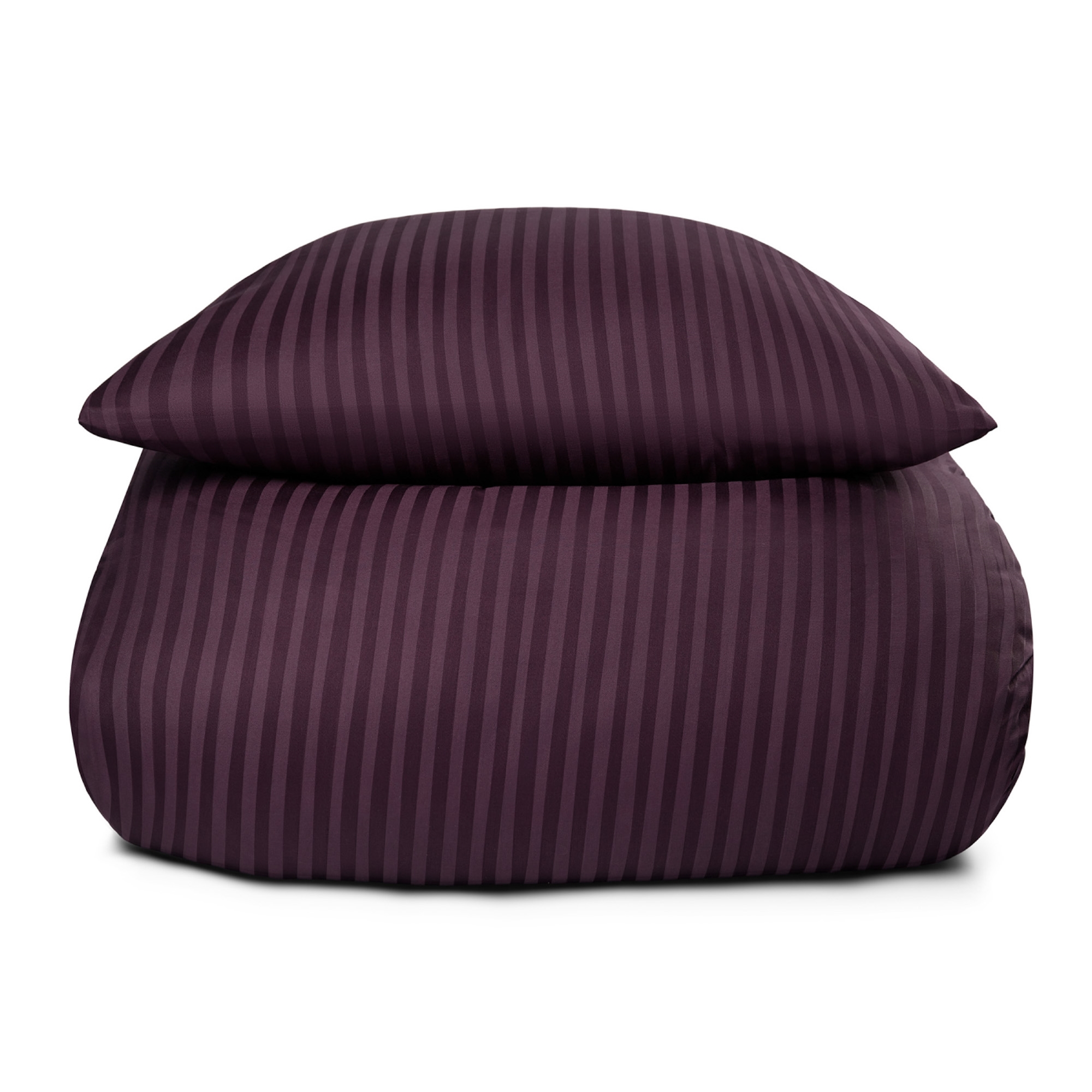 Dobbeltdyne sengetøj 200x220 cm - Lilla stribet sengetøj - 100% Bomuldssatin - Borg Living sengesæt