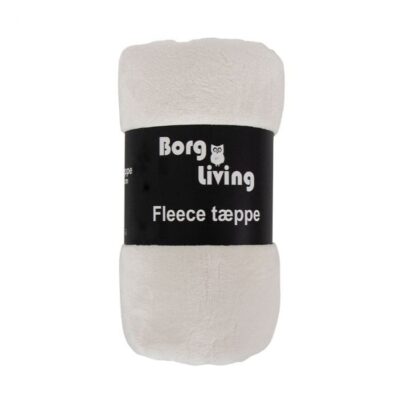Fleece tæppe - Hvidt - 150x200 cm - Blødt og lækkert sofatæppe - Borg Living