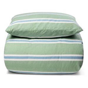 Flonel sengetøj - 140x200 cm - Stripe grøn - 100% bomulds flonel - Nordstrand Home sengesæt