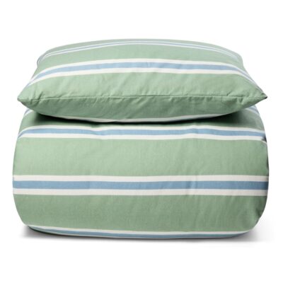 Flonel sengetøj - 140x200 cm - Stripe grøn - 100% bomulds flonel - Nordstrand Home sengesæt