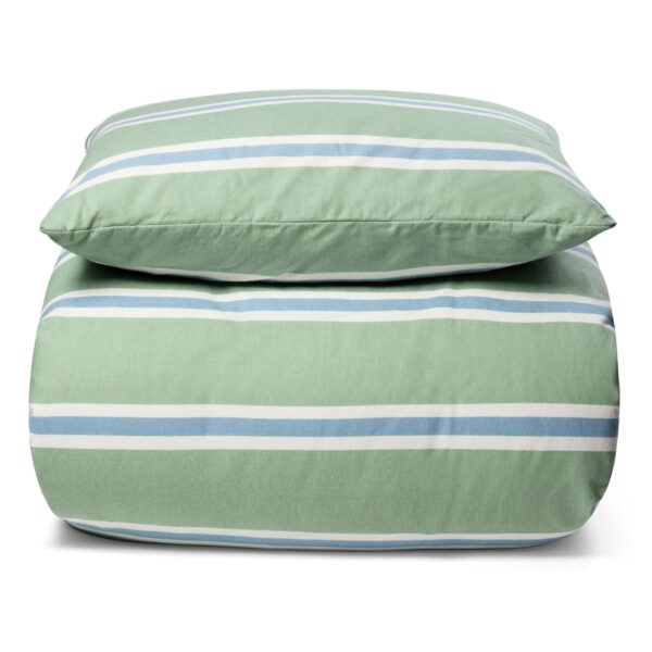 Flonel sengetøj - 140x200 cm - Stripe grøn - 100% bomulds flonel - Nordstrand Home sengesæt