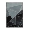 Gulvtæppe - Stort gulvtæppe 200x300 cm - Løs tæppe med skridsikker bagside - Trekantede grafisk design i sorte og grå nuancer - Blødt tæppe fra Nordstrand Home Laura