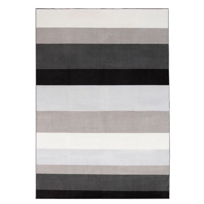 Gulvtæppe - Stort gulvtæppe 200x300 cm - Stribet tæppe med skridsikker bagside - Løs tæppe fra Nordstrand Home Rosa