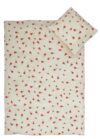 Junior sengetøj 100x140 cm - Beige sengesæt med roser - 100% blødt bomulds sengelinned
