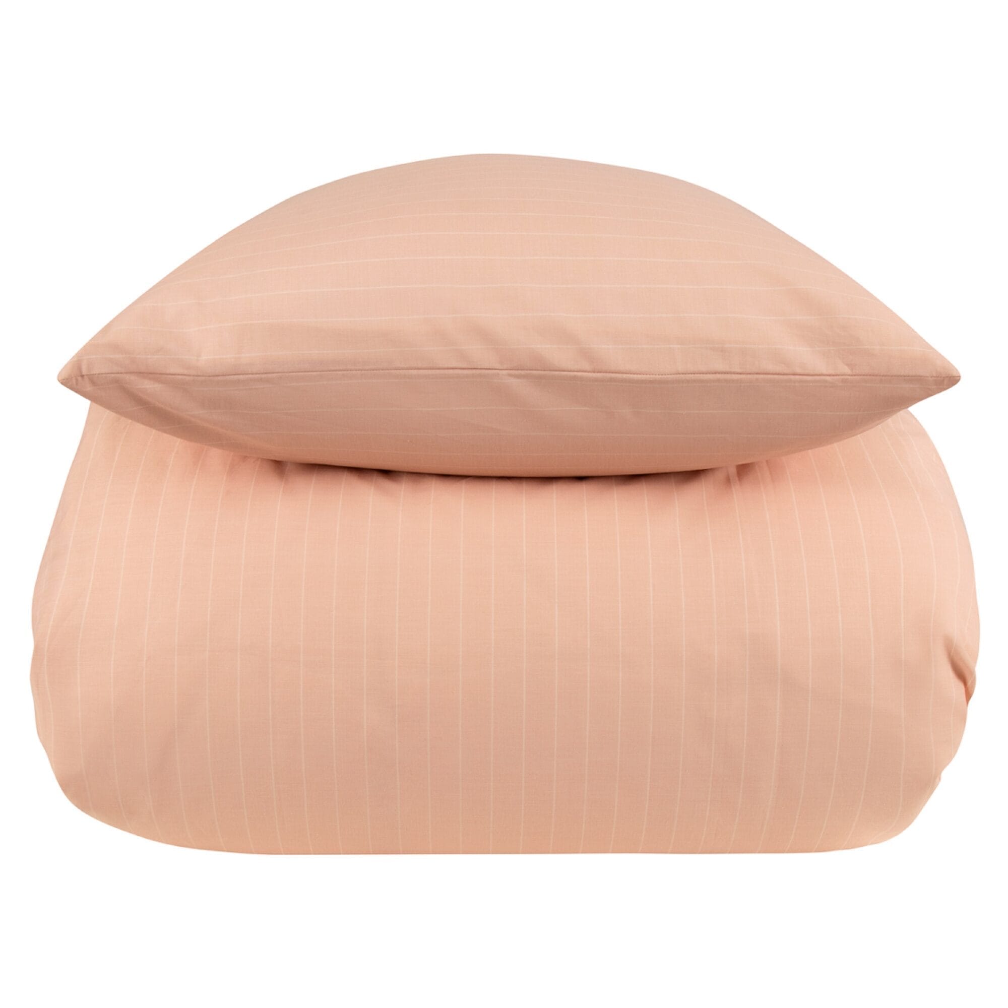 King size sengetøj 100% bomuld - 240x220 cm - Rosa stribet sengesæt - Nordstrand Home - Dynebetræk i 100% bomuld