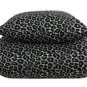 Leopard sengetøj 140x220 cm - Mønstret sengesæt - Sort sengetøj - 100% Bomuld - Borg Living