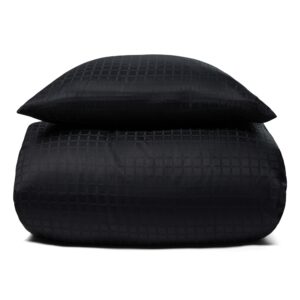 Luksus dobbelt sengetøj - 200x220 cm - 100% Bomuldssatin sengelinned - Daisy sort - By Night jacquard vævet sengesæt