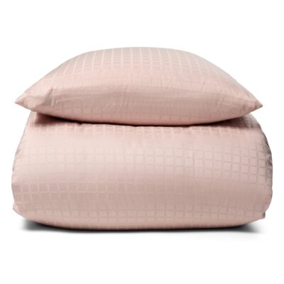 Luksus sengetøj - 140x220 cm - 100% Bomuldssatin sengelinned - Daisy rosa - By Night jacquard vævet sengesæt