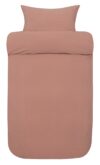 Økologisk sengetøj 140x220 cm - 100% Stenvasket bomuld - HØIE of Scandinavia Frøya rosa sengesæt