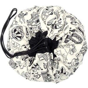 Play&Go x OMY Legetøjstæppe m. Stoftuscher - Ø140 cm - Paris