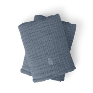 Sebra Pusleunderlag - 6-lags - 2 stk. - Muslin - Forest Lake Blue