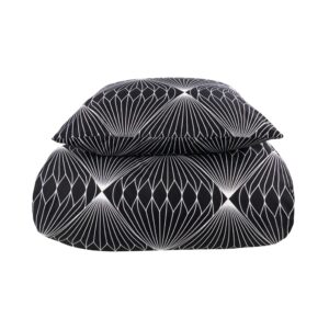 Sengetøj 140x220 cm - Diamond sort sengesæt - In Style sengelinned i mikrofiber