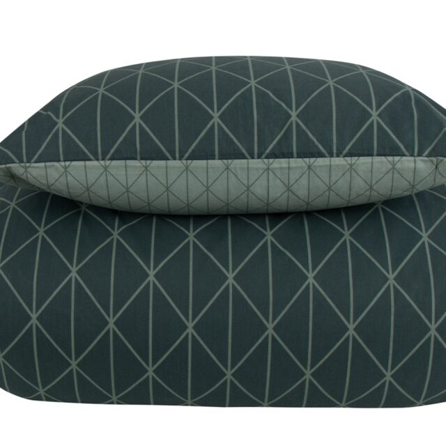 Sengetøj 240x220 - King size - Harlequin grøn - Vendbar dobbelt dynebetræk - 100% Bomulds sengesæt