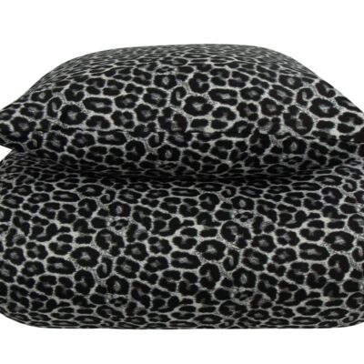 Sengetøj dobbeltdyne 200x200 cm - Leopard plettet sengesæt - 100% Bomuld - Borg Living dobbeltdyne betræk