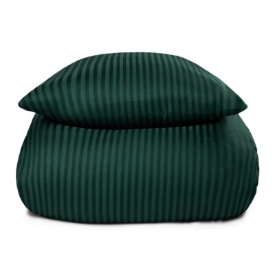 Sengetøj i 100% Bomuldssatin - King Size sengesæt 240x220 cm - Grønt ensfarvet sengelinned - Borg Living