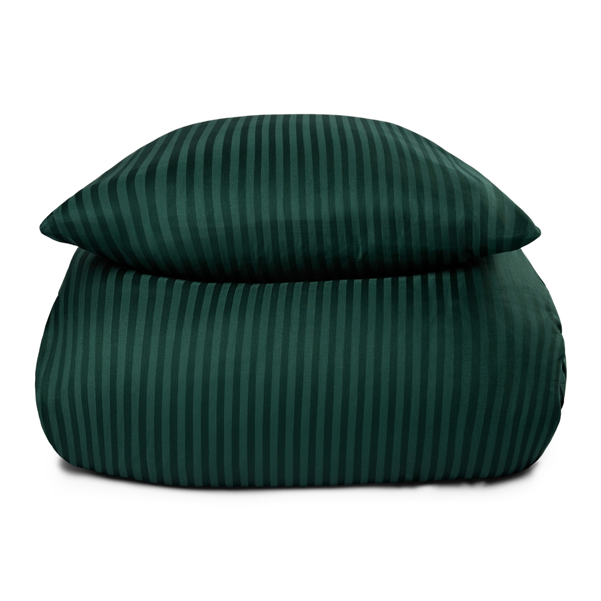 Sengetøj i 100% Bomuldssatin - King Size sengesæt 240x220 cm - Grønt ensfarvet sengelinned - Borg Living