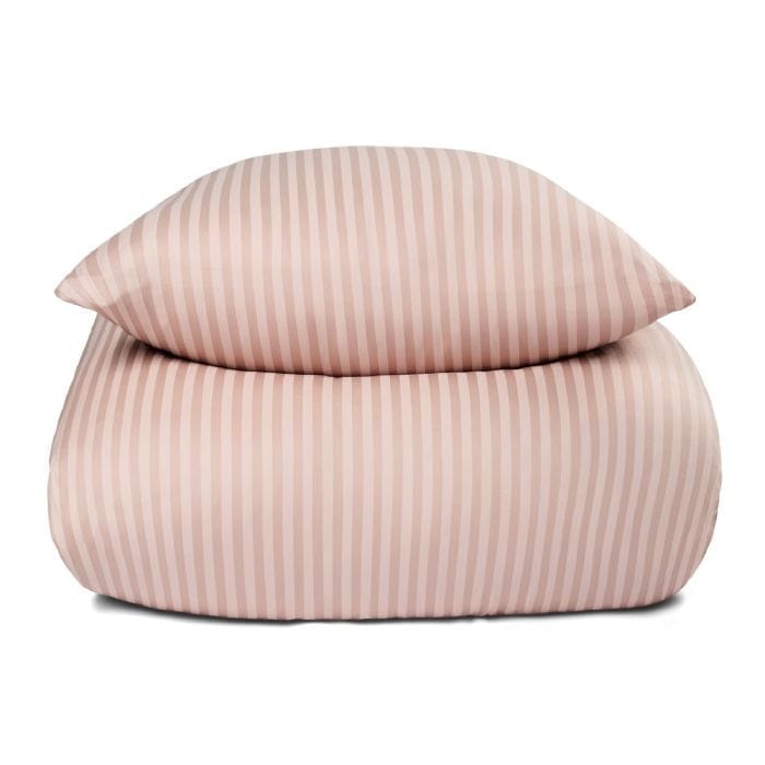 Sengetøj i 100% Bomuldssatin - King Size sengesæt 240x220 cm - Lyserødt ensfarvet sengelinned - Borg Living