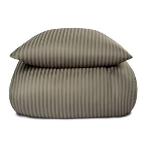 Sengetøj i 100% Bomuldssatin - King Size sengesæt 240x220 cm - Oliven ensfarvet sengelinned - Borg Living