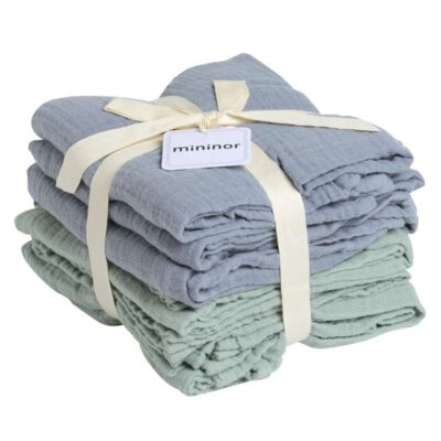 Mininor Global- Økologisk Stofble - Grey seal/Willow green 6 stk.