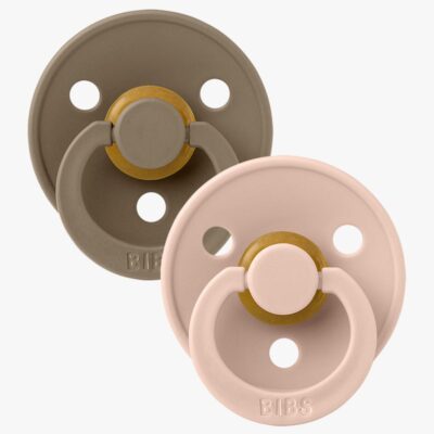 BIBS Sut Colour 2-pak Latex Størrelse 1, Dark Oak/Blush