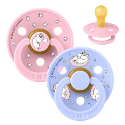 BIBS x Moomin Colour Sutter - Str. 1 - 2-pak - Baby Pink Mix