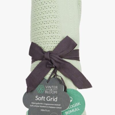 Vinter & Bloom Soft Grid EKO Hæklet Babytæppe, Tender Green