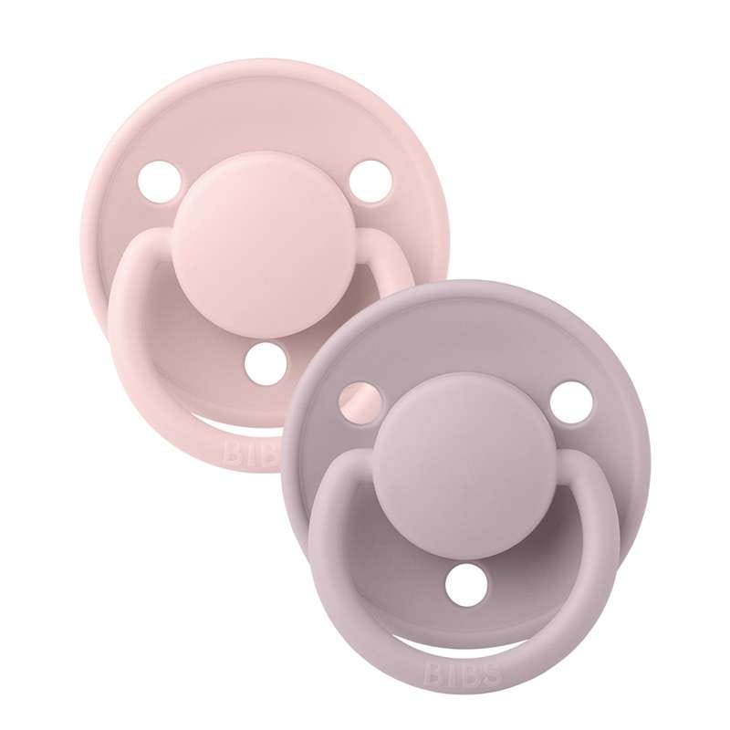 BIBS Rund De Lux Sut - 2-Pak - Onesize - Silikone - Blossom/Dusky Lilac