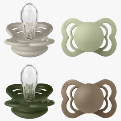 BIBS Supreme Sut 4-pak Silikone Str. 1, Sand/Sage/Huntergreen/Dark Oak