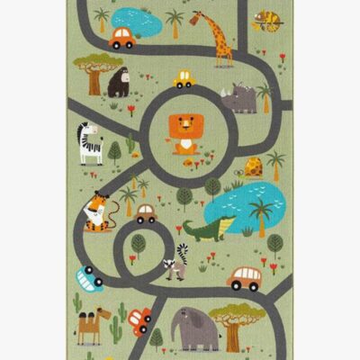 KMCarpets Play Animals Gulvtæppe 80x150, Grøn