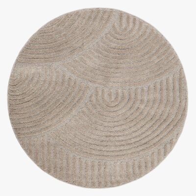 KMCarpets Doria Zen Rundt Gulvtæppe 120, Linned