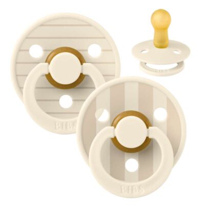 BIBS - Sutter Studio Colour rund 2 Pack - Ivory/Vanilla - Size 2