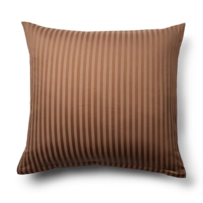 Pudebetræk 60x63 cm - 100% bomuldssatin - Klassisk okkerfarvet striber