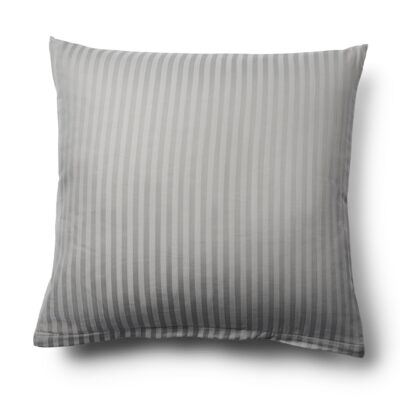 Pudebetræk 60x63 cm - 100% bomuldssatin - Klassisk lysegrå striber