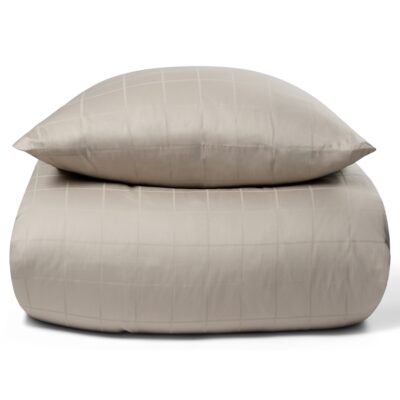 Sengetøj 150x210 cm - Bomuldssatin - Check sand