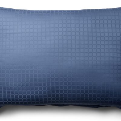 Pudebetræk 70x100 cm - 100% bomuldssatin - Gavlpude - Blåt jacquardvævet