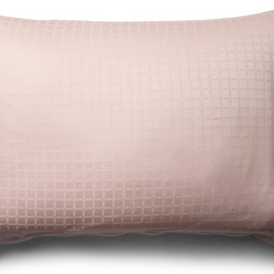 Pudebetræk 70x100 cm - 100% bomuldssatin - Gavlpude - Rosa jacquardvævet