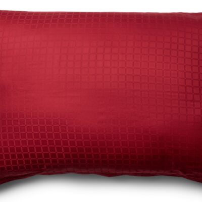 Pudebetræk 70x100 cm - 100% bomuldssatin - Gavlpude - Rødt jacquardvævet