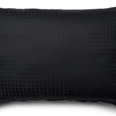 Pudebetræk 70x100 cm - 100% bomuldssatin - Gavlpude - Sort jacquardvævet
