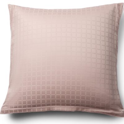 Pudebetræk 60x63 cm - 100% bomuldssatin - Rosa jacquardvævet - Ensfarvet