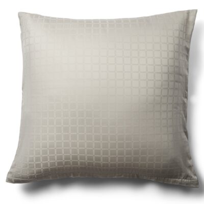 Pudebetræk 60x63 cm - 100% bomuldssatin - Sandfarvet jacquardvævet - Ensfarvet