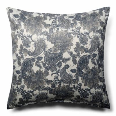 Pudebetræk 60x63 cm - Satin - Sandfarvet blomstret design