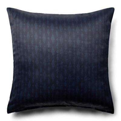 Pudebetræk 60x63 cm - Satin - Mørkeblåt mønster design