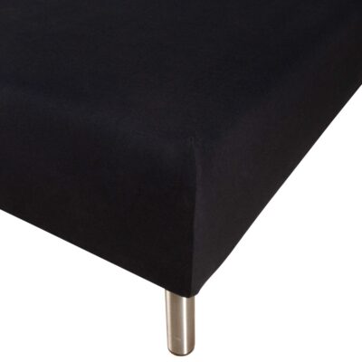 Boxlagen 200x210 cm - Sort - 100% Bomuldssatin - Faconlagen til madras