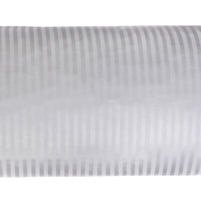 Pudebetræk 50x150 cm - 100% bomuldssatin - Multipude - Klassisk lysegrå striber