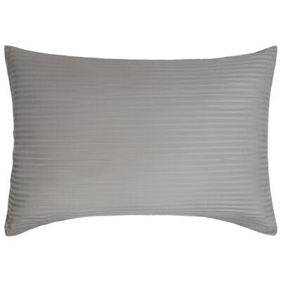 Pudebetræk 70x100 cm - 100% bomuldssatin - Gavlpude - Klassisk lysegrå striber