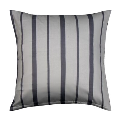 Pudebetræk 60x63 cm - 100% bomuldssatin - Lana - Grå og sorte striber