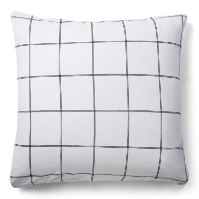 Pudebetræk 60x63 cm - 100% bomuld - Hvid med sorte tern