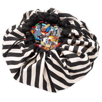 Play & Go Opbevaringstæppe - Stripes Black